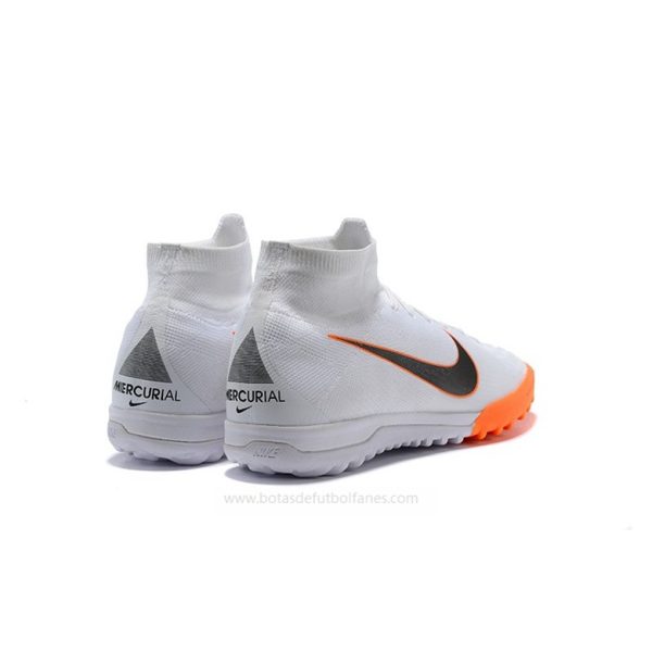 Nike Hombres Mercurial SuperflyX VI Elite TF Blanco Naranja Negro